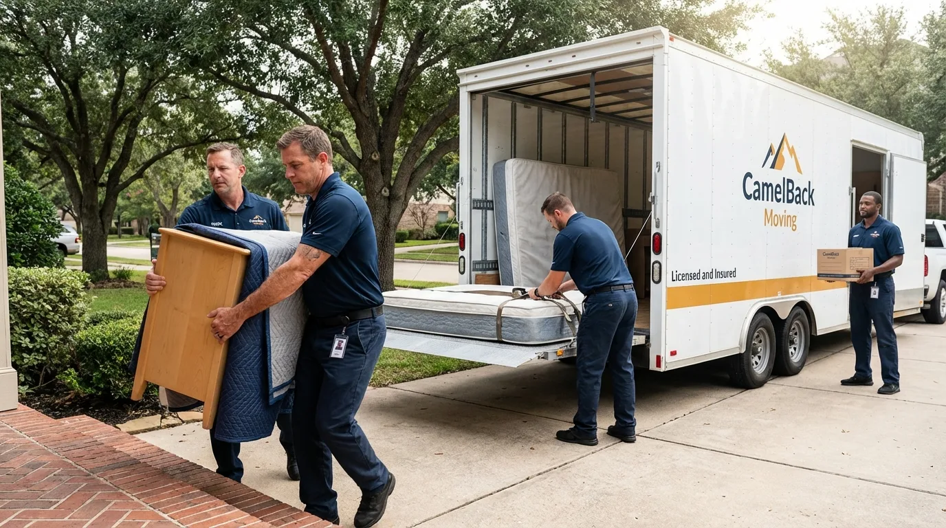 Crew loading residential truck for cross-state move from Brooksville, MS