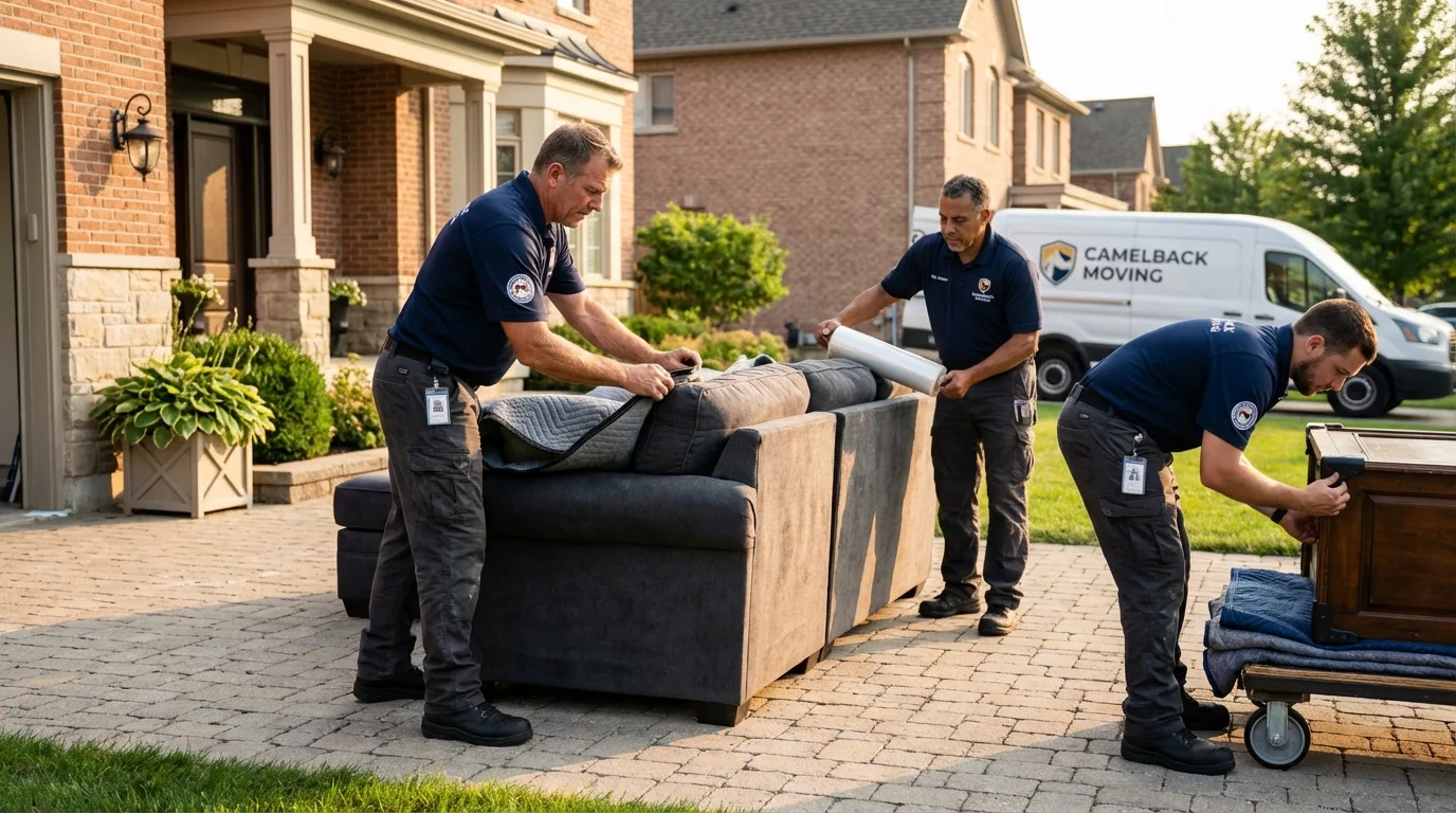 Large estate moving crew wrapping furniture in Brooksville, MS